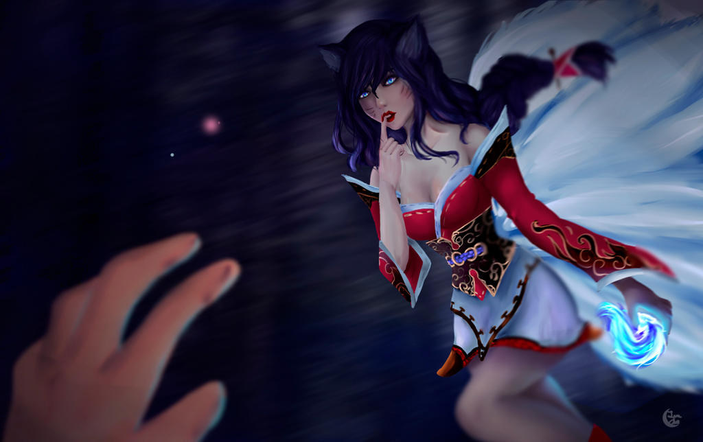 Ahri - league of legends fan art by DeniUsagine