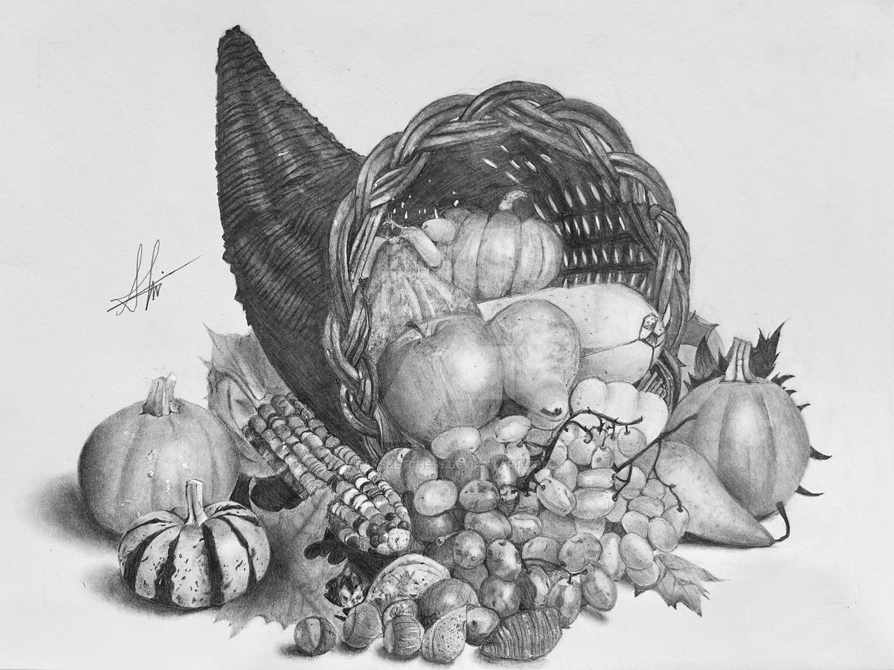 Cornucopia Drawing By Saksketchess On DeviantArt cornucopia-drawing-by-saksketchess-on-deviantart
