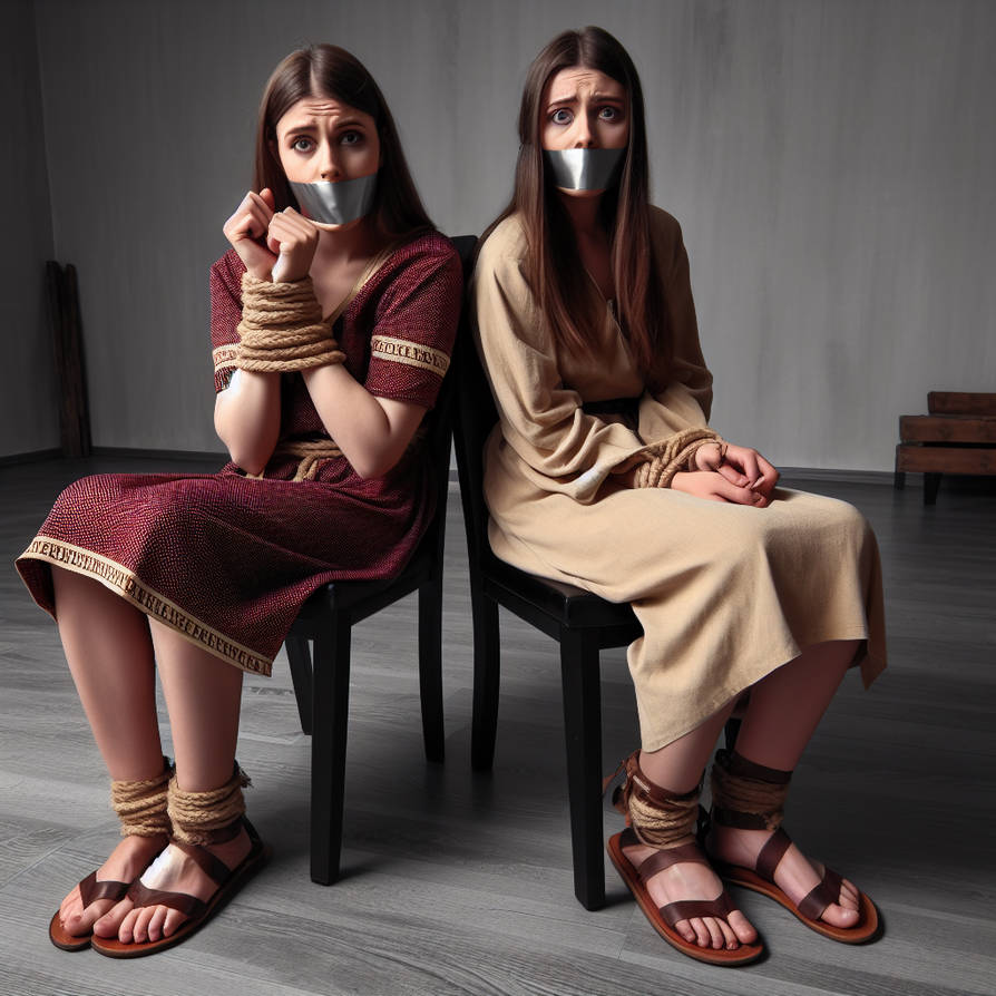 Two women tied up and gagged 5 by DemonLeonhart on DeviantArt