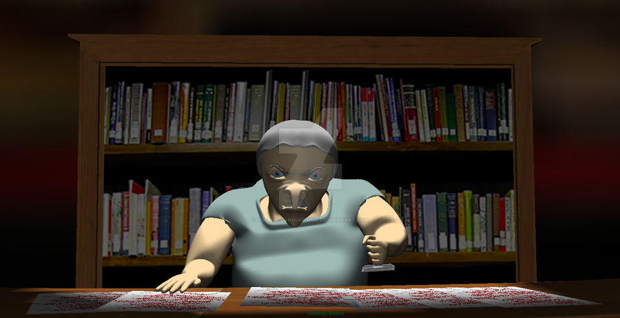 Angry Librarian - 3D Still 2 by to-the-land-of-nod on DeviantArt