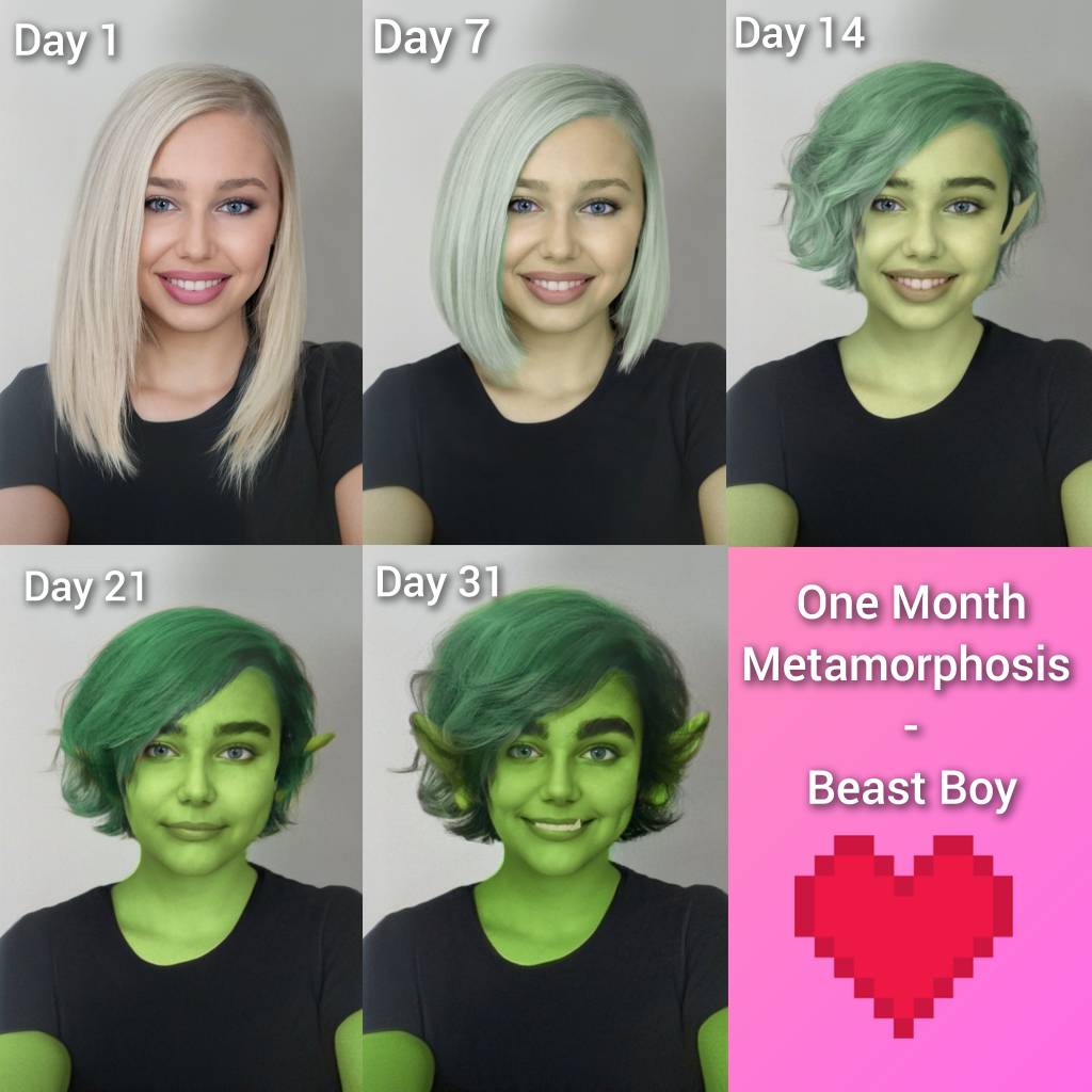 Beast Post Transformation One Month Metamorphosis - Beast Boy (FTM, TG TF) by MorphistoTFs on ...