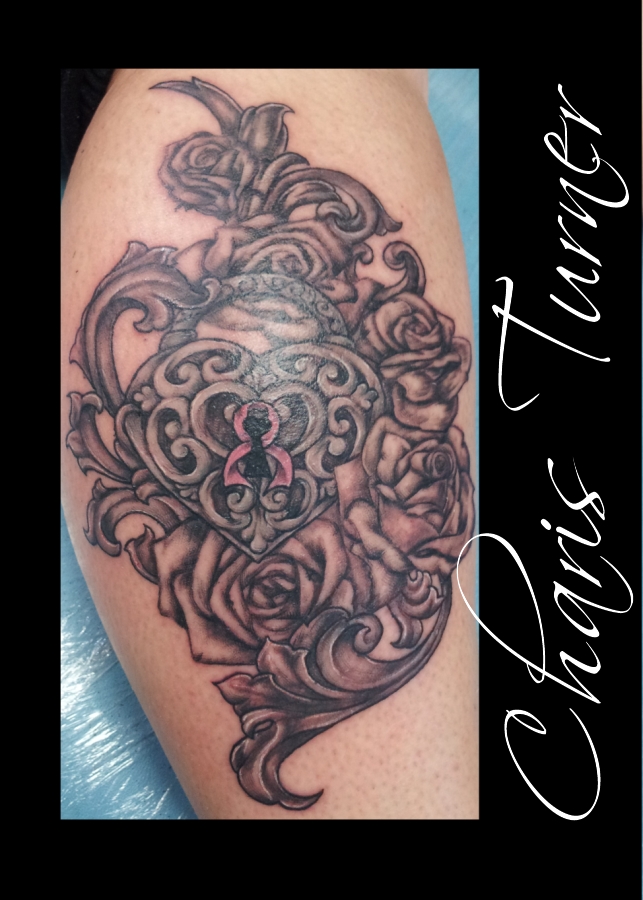 Heart Locket and Roses Tattoo