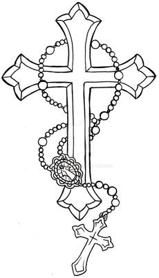 Cross with Rosary Tattoo