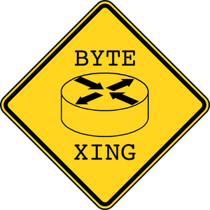 Byte Warning Crossing Sign