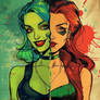 Harley Quinn She Hulk combined Pop Art