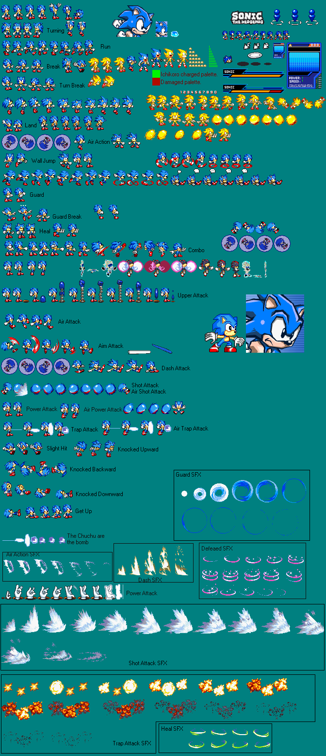 Advanced Classic Sonic sprite sheet (Battle style) by Bartulex-24 on ...