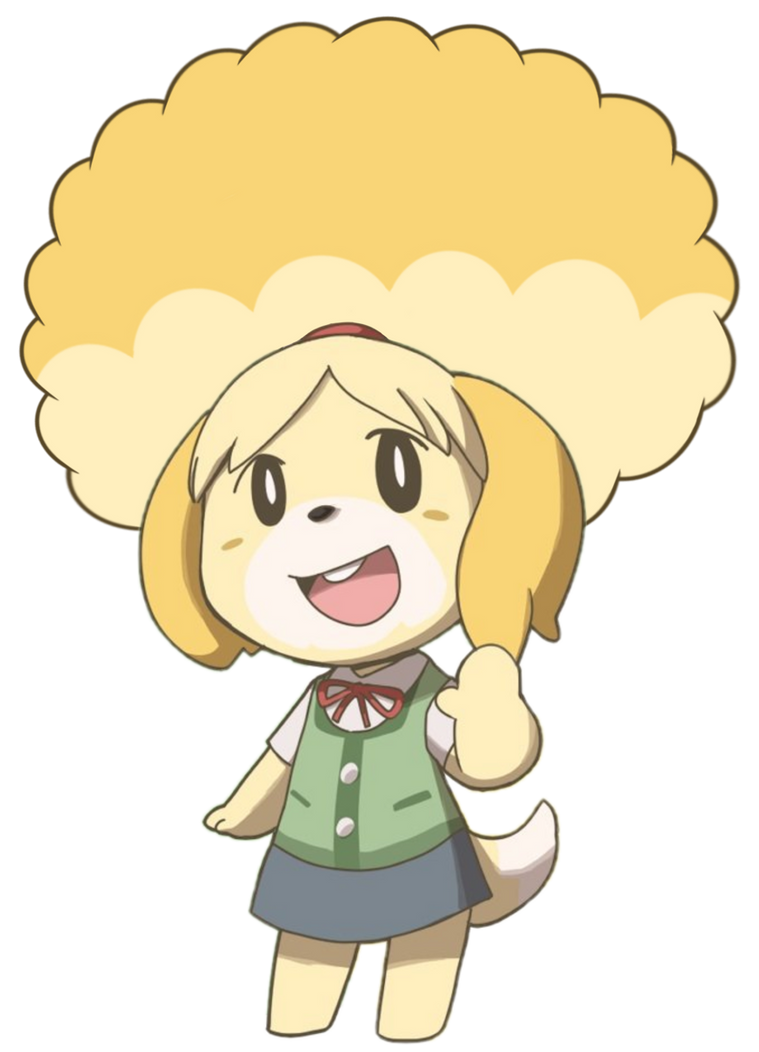 Isabelle got an afro hair 2 by atomcrosshuy2022 on DeviantArt