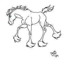 Clydesdale Yearling Sketch