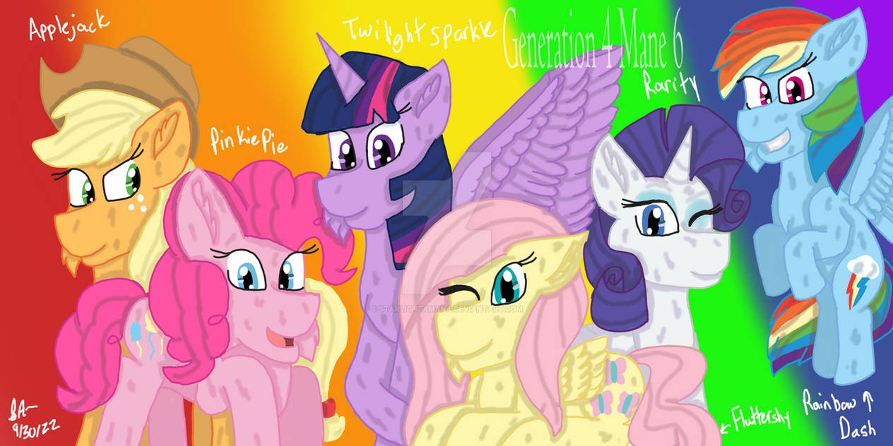 MLP Gen 4 Mane 6 Team Ponies by StarlightAmana on DeviantArt