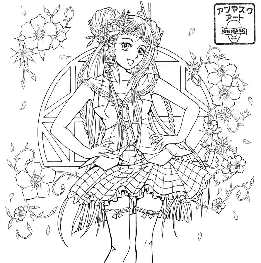 Anime Coloring Page by UnmaskArt on DeviantArt