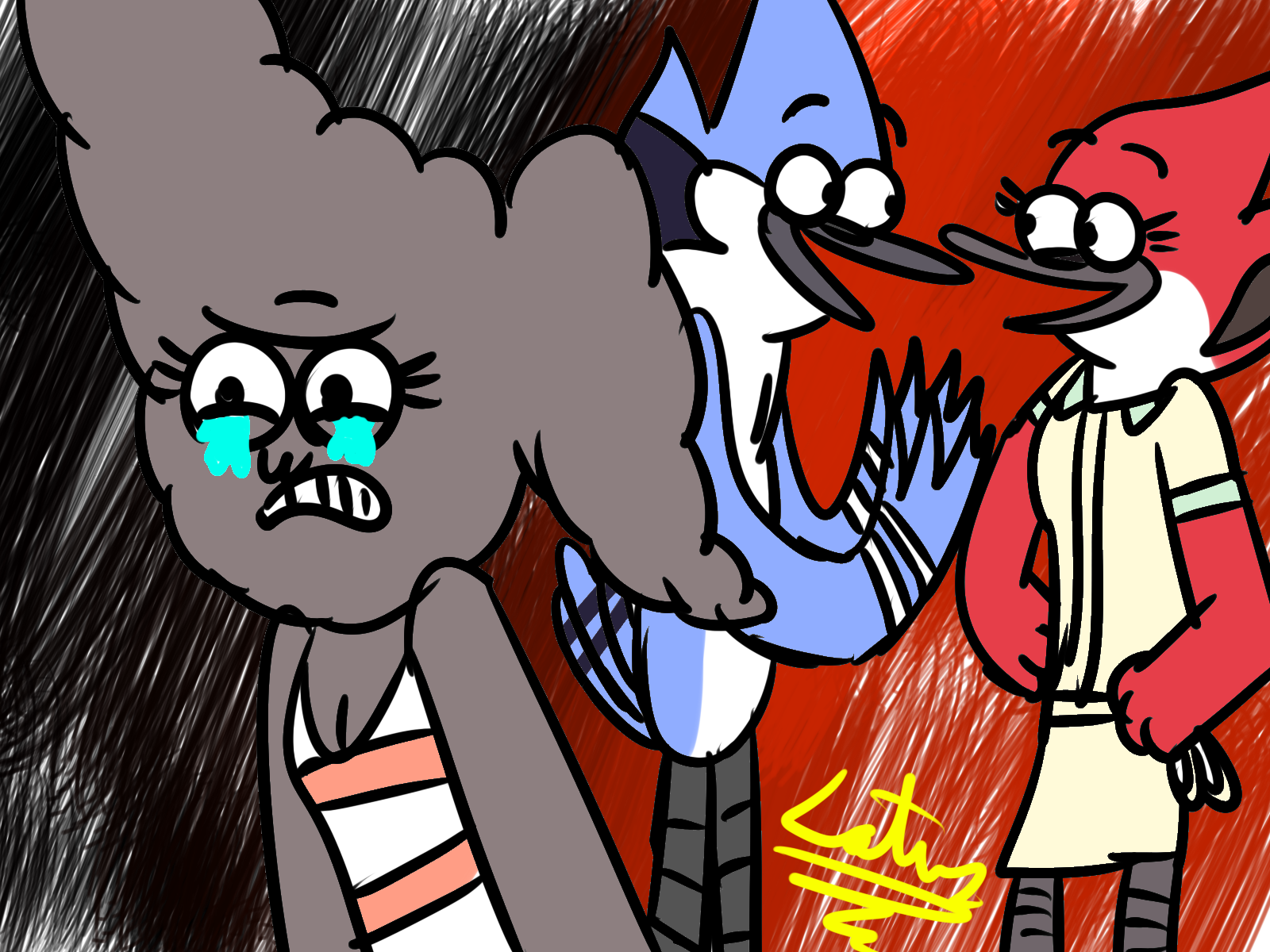 Margaret Vs Cj On Mordecai X Margaret Deviantart