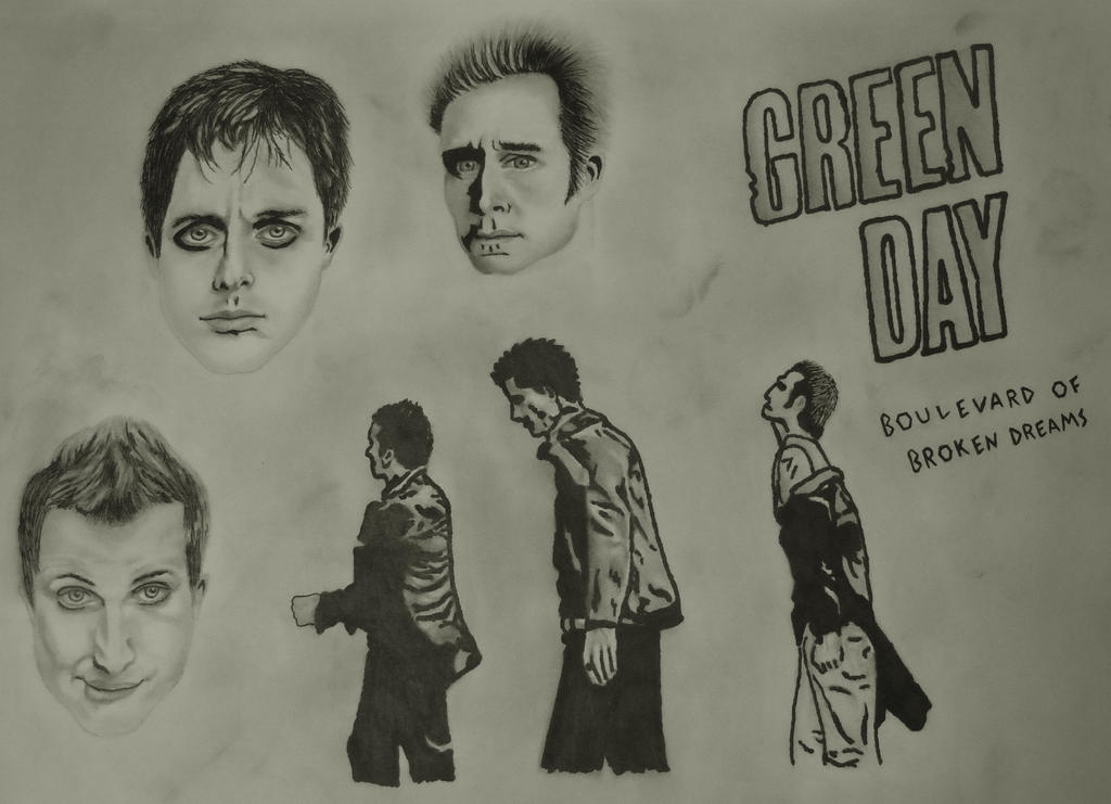 Green Day drawing, pencil and marker age 20 by GabbityGabby on DeviantArt