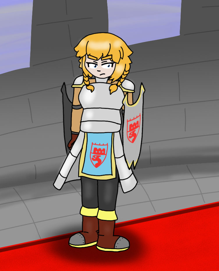 Isabel, the dual wielding shield knight by GreatAgreement on DeviantArt