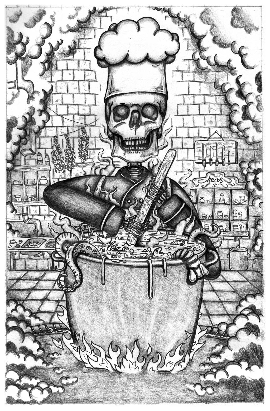 Skeleton Chef by sur-mata on DeviantArt