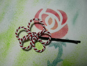 Kumihimo flower hair pin