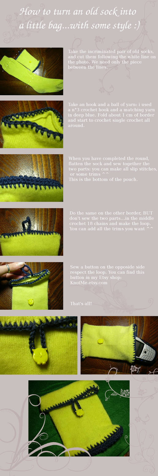 Tutorial sock to bag by knotsme