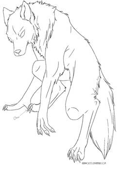 Anthro Wolf Lineart