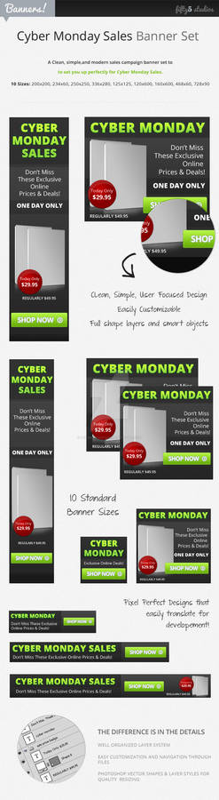Cyber Monday Sales, Banner set