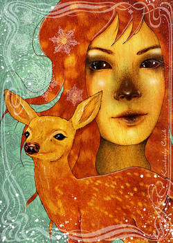 Deer Maiden Winter Fawn Woman