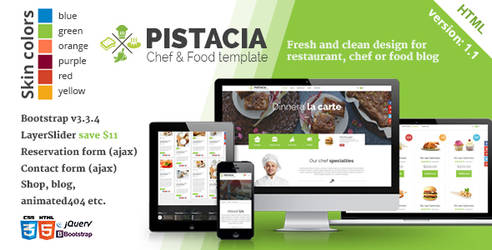 Pistacia Chef and Food HTML5 Template
