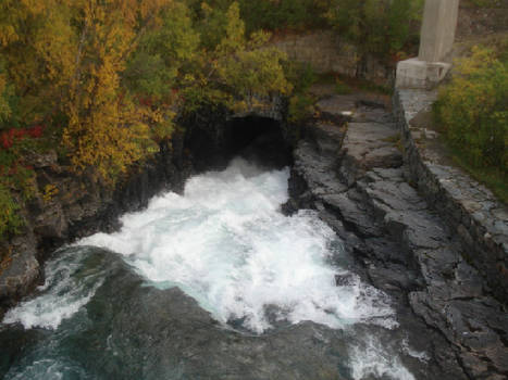 waterfall in a cave