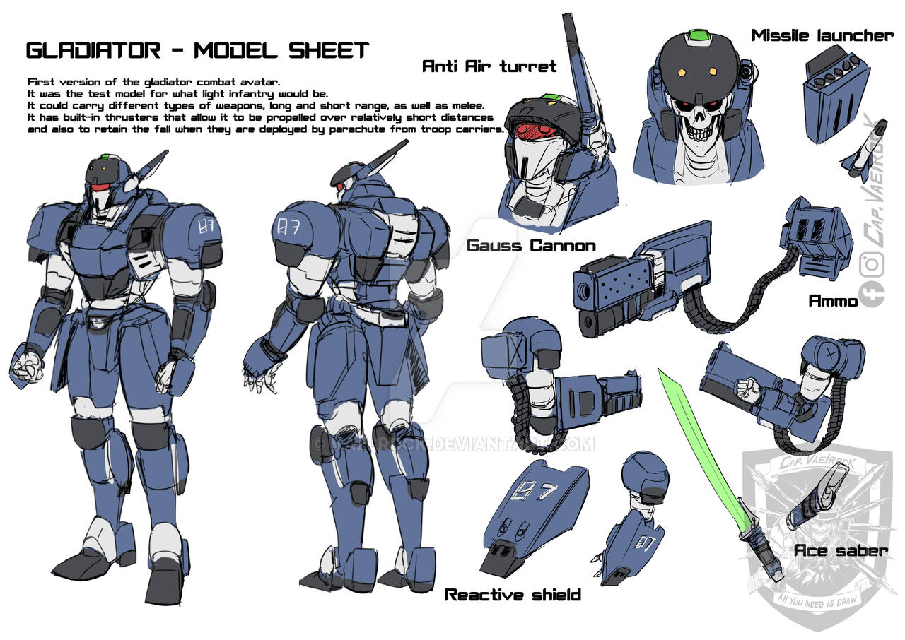 Gladiator Model Sheet By Vaelrock On DeviantArt