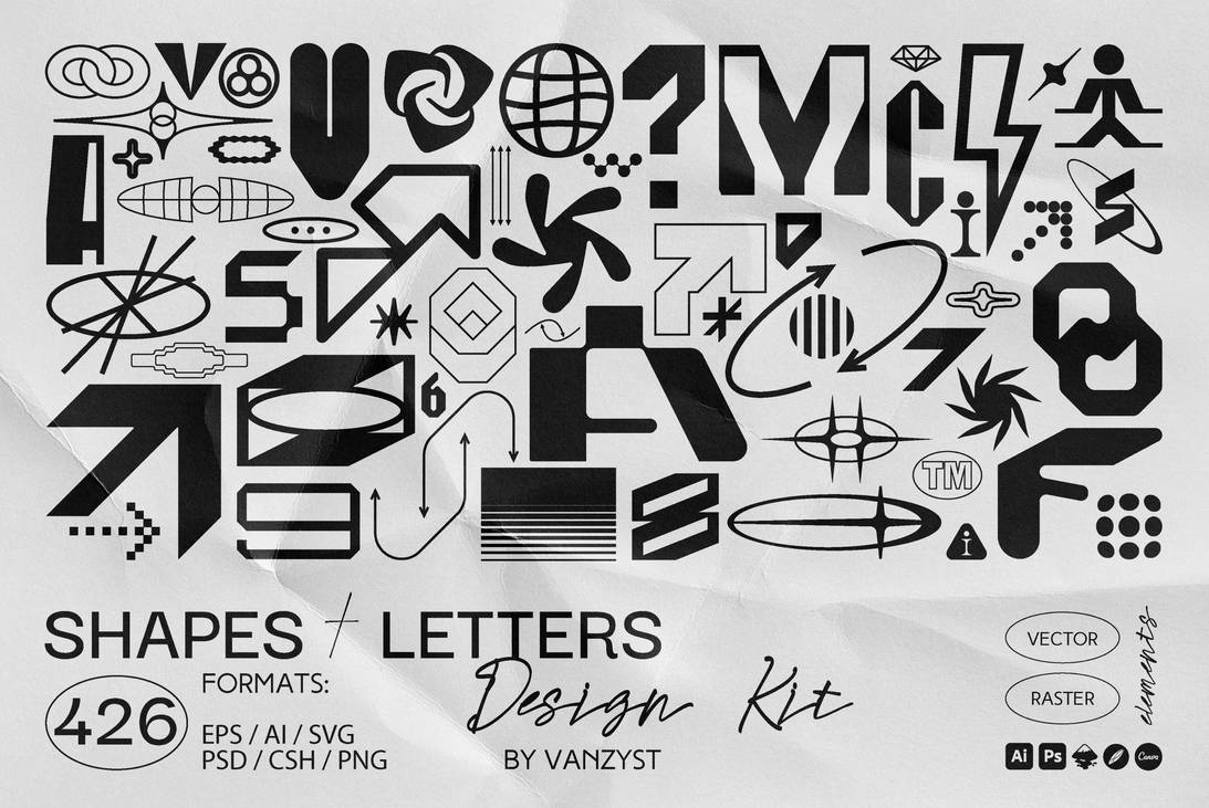 426 Shapes Letters Numbers Kit by guzoleestetinm on DeviantArt