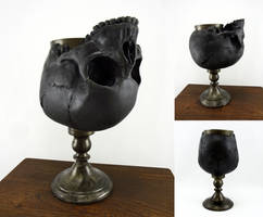 Blackened skull goblet