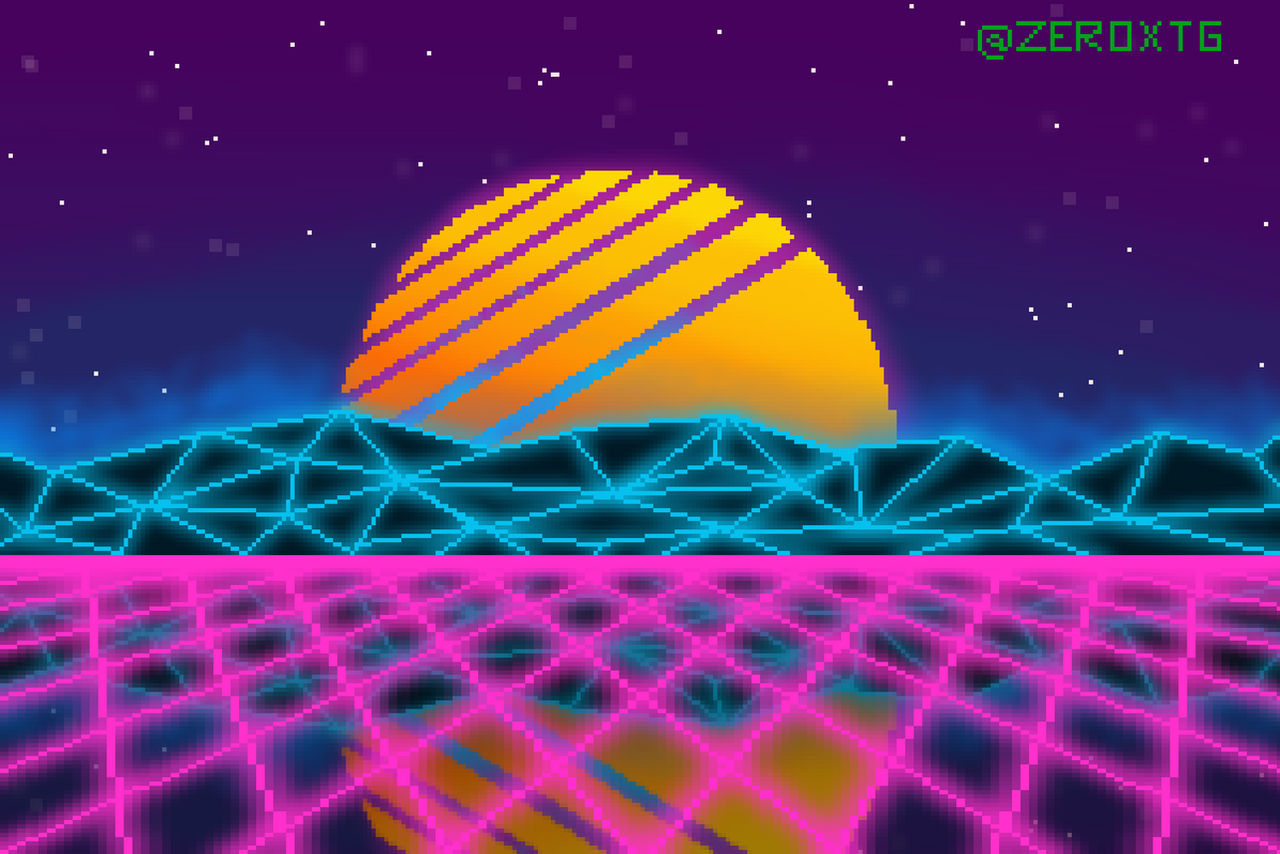 Vaporwave/SynthNeon Pixel art Background by ZeroxTheGamer on DeviantArt