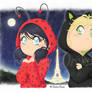 Chibi Marinette and Adrien