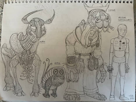 COLLEGE SKETCHES - DR. WHO ALIENS 5