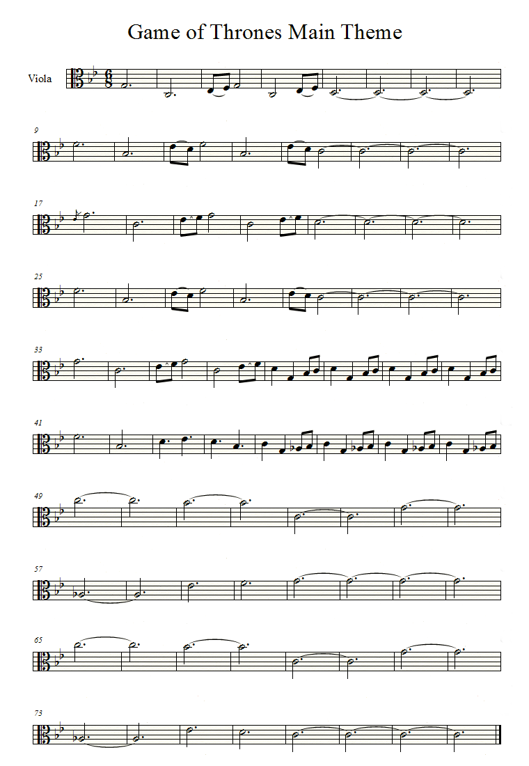 Game Of Thrones Theme Viola By Valdesu On Deviantart
