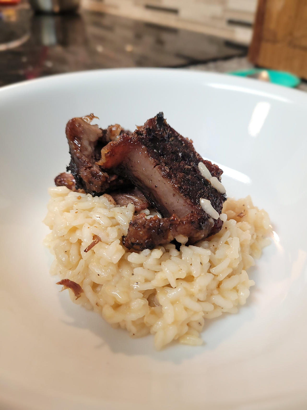 Red wine braised short ribs with parm risotto by kinkykalika on DeviantArt
