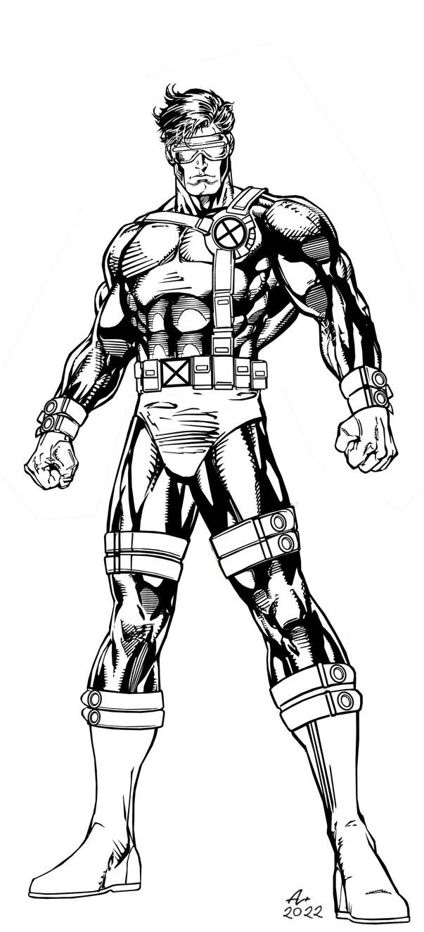 Cyclops B/W 90s X-men inks by CapitalComicsStudios on DeviantArt
