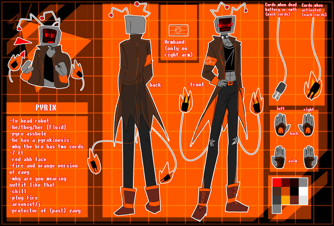 PYRIX, the pyromaniac robot by Zavixel on DeviantArt