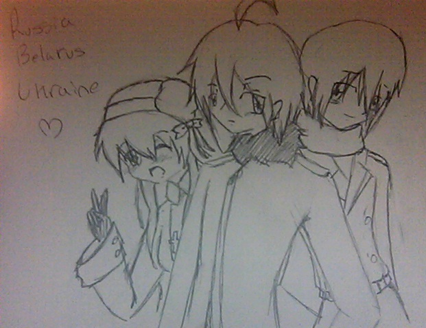 Fem!Russia, Male!Belarus, and Male!Ukraine