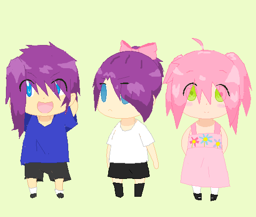 Ohime, Murasaki, and Kaiko as kids