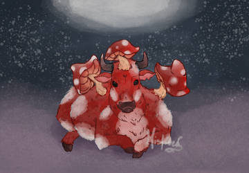 Mooshroom Under The Moon by mislived