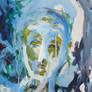 Dame in blau