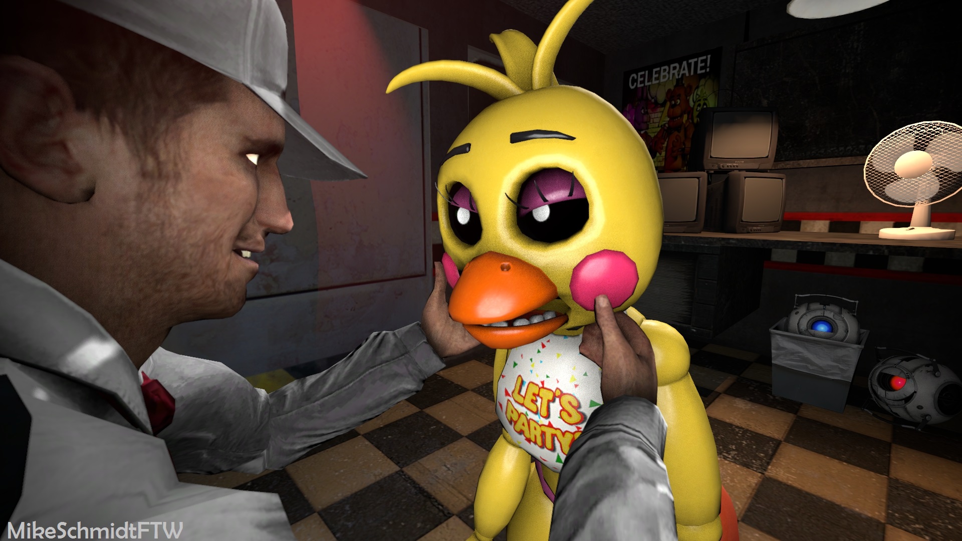 Toy chica и охранник