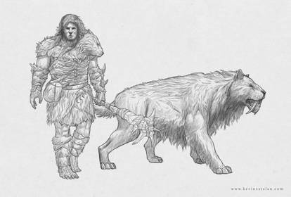 Aurorosi Warrior and Sabre Toothed Cat