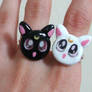 Luna and Artemis Sailor Moon Ring Set