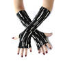 Black and White stretch fingerless gloves