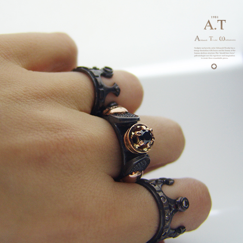 gothic skull gold/silver ring, Steampunk / Biomec