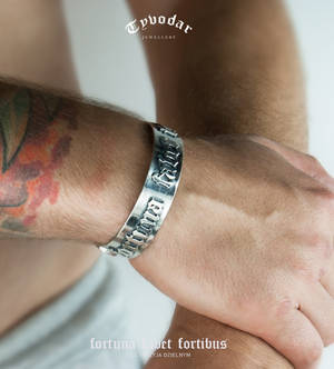 Fortuna favet fortibus (silver) - cuff bracelet