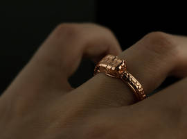 Diamond gold ring Jormungand viking ring