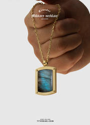 GOLD MILITARY NECKLACE | LABRADORITE | TYVODAR