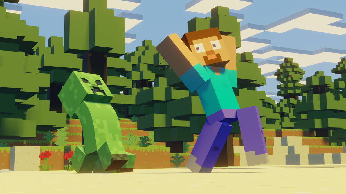 Creeper Rut Animation steve escaping from a creeper... RUN! by MikanproJK on DeviantArt