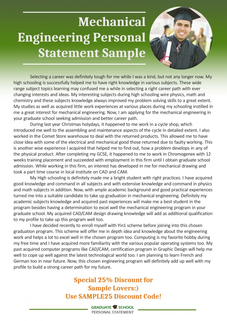Mechanical engineering personal statement sample by GSPSSample on ...