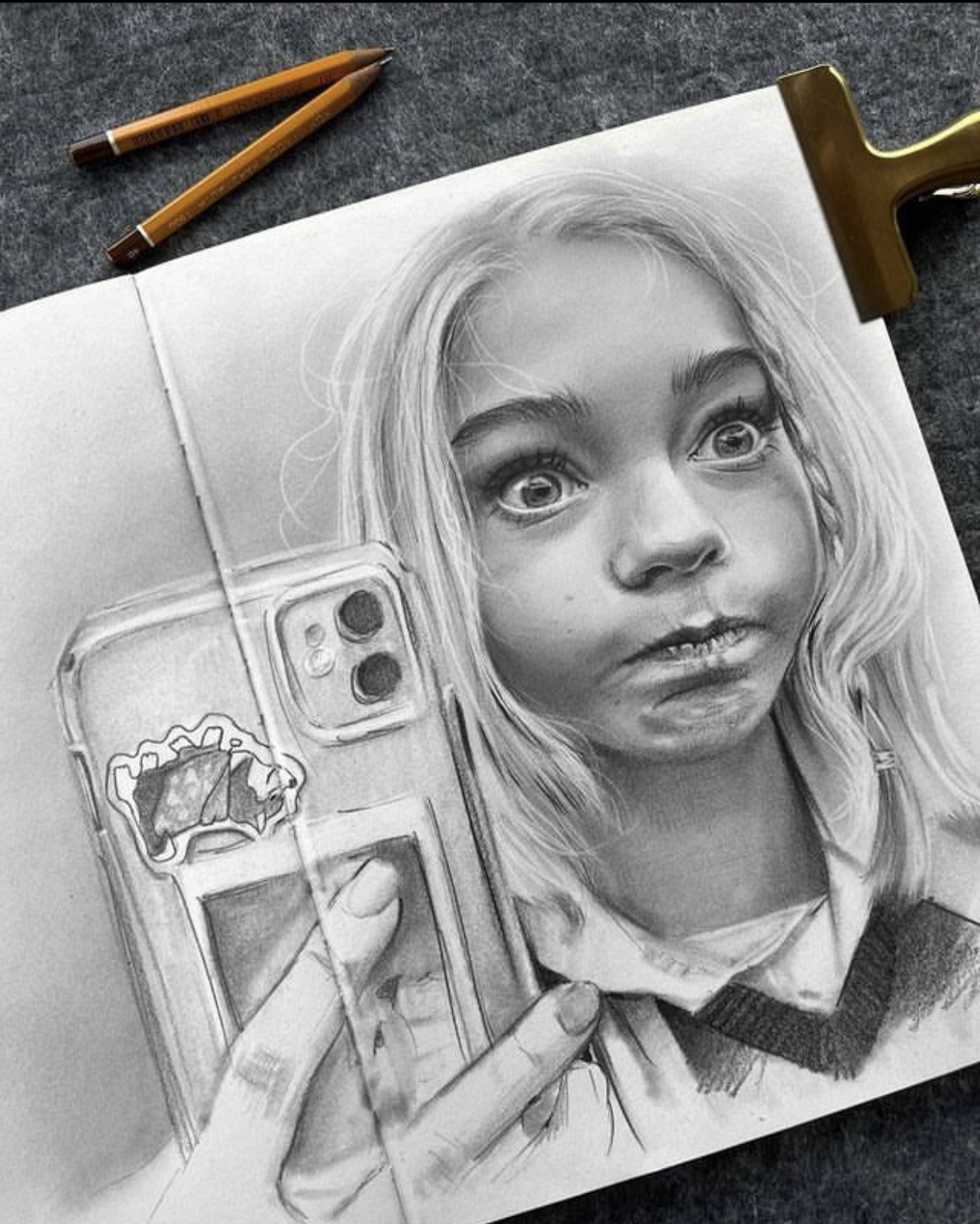 funny face realistic drawing